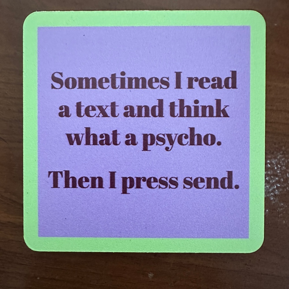 Set of 2 Funny Coasters Great Gift Great Conversation Pieces 4x4” - Picture 3 of 4